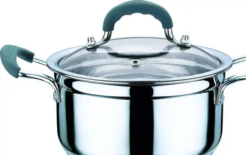 【】厂家直销 远东欧尚无磁不锈钢煮锅 复底双柄经典汤锅 18-24cm