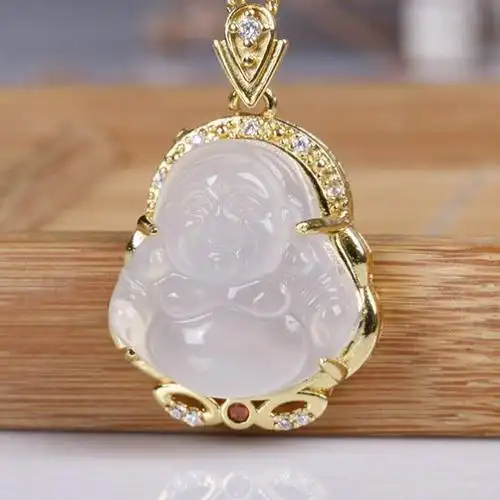 玉佛吊坠女和田玉弥勒佛佛公