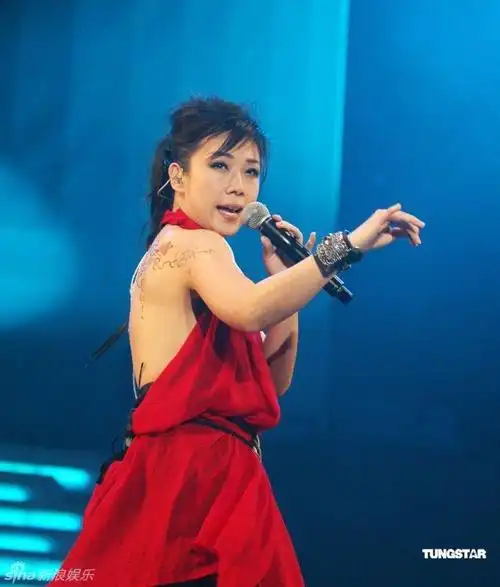 林忆莲秀背部纹身