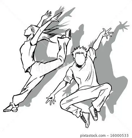 跳爵士舞的人物简笔画