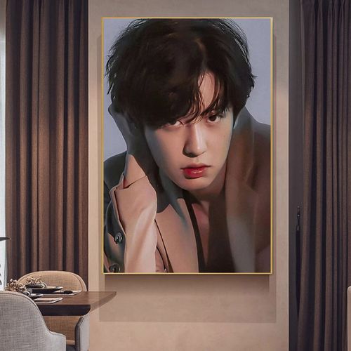 朴灿烈exo成员diy养眼帅哥数字油彩画男明星周边手绘收藏竖版挂画