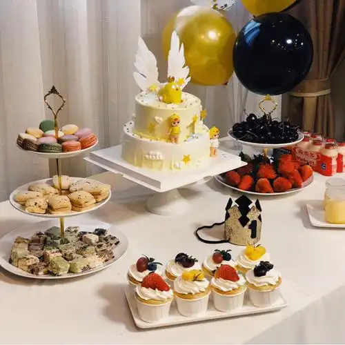 25成交15件相似同款3参谋高档欧式水果盘三层糖果盘生日派对蛋糕架