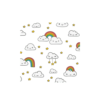 表情云朵彩虹背景