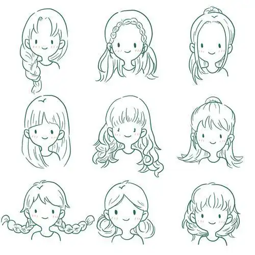 人物简笔画女孩长发背影好看的简笔画长发女孩小学漂亮的小女孩简笔画