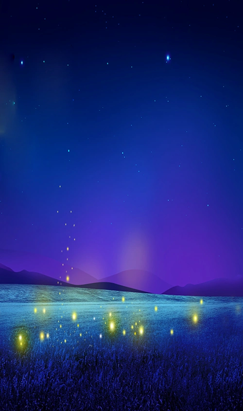 卡通唯美蓝紫色中秋照片投票模板