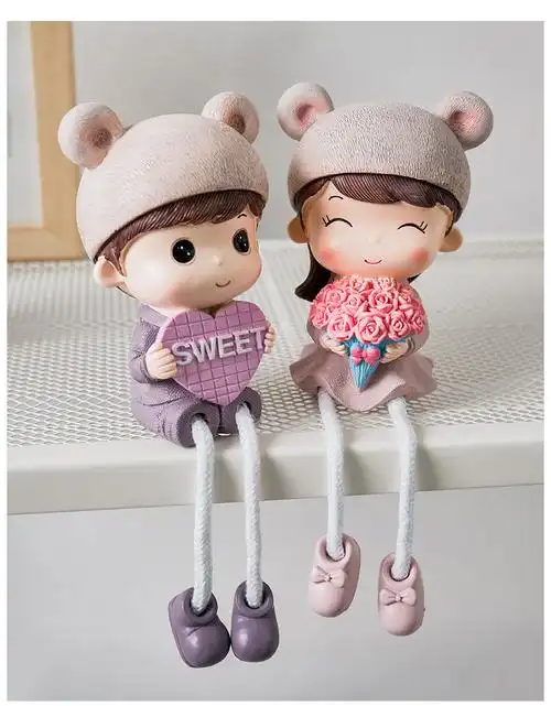 摆件家居饰品吊脚娃娃生日小女生创意可爱吊腿娃娃结婚