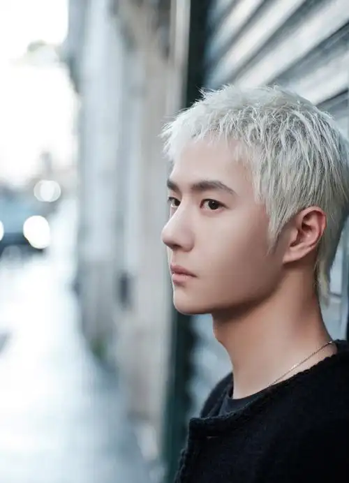 王一博巴黎时装周##王一博新发色是冷白皮的天菜