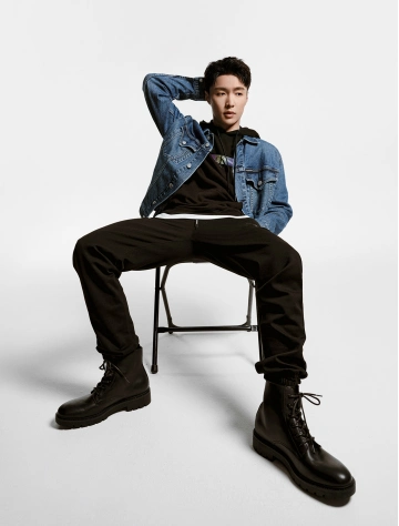 【张艺兴同款】calvin klein 男装抽绳裤腰橡筋松紧收口休闲针织长裤