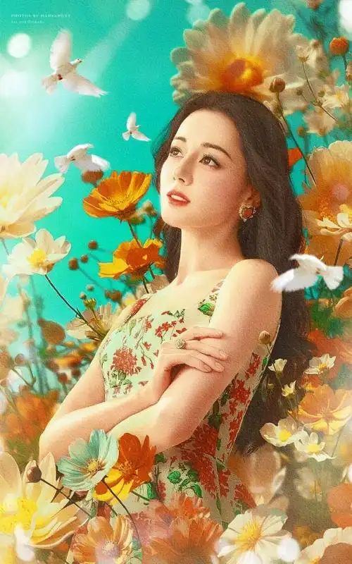 花海中的迪丽热巴