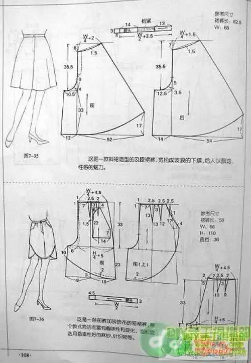 几款裙裤裁剪图大家分享一下