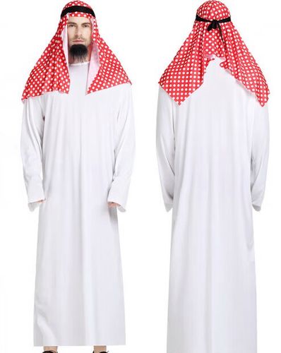沙特阿拉伯服装  阿拉伯王子服装白袍男成人阿拉丁服装中东服饰阿联酋