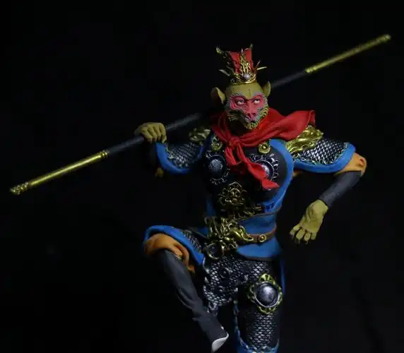 塑新斋潘纪坤手作彩塑作品之悟空大圣