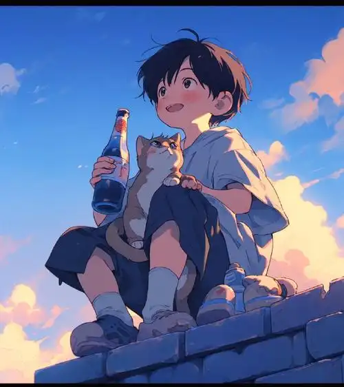 简约男生头像 i 一只猫 几瓶酒 有故事的人#动漫帅哥头像##二次元新鲜