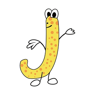 卡通英文字母字体j