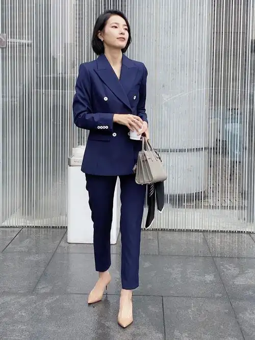 天猫￥788折后价￥468dplay【黑标】2022年藏青色长袖西装高级感女士