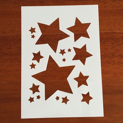 涂鸦diy手工学生画星星图案五角星模板手绘手账镂空绘画临摹模板