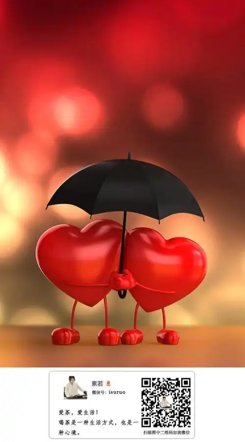 拿着雨伞相互依靠的两颗心高清图片