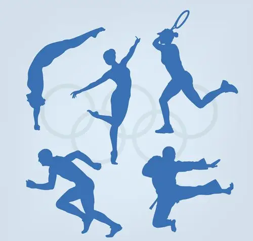 5款奥运体育人物剪影矢量素材