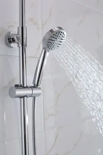 宏浪卫浴挂墙式莲蓬头升降淋浴花洒套装全铜淋浴器冷热龙头混水阀效果