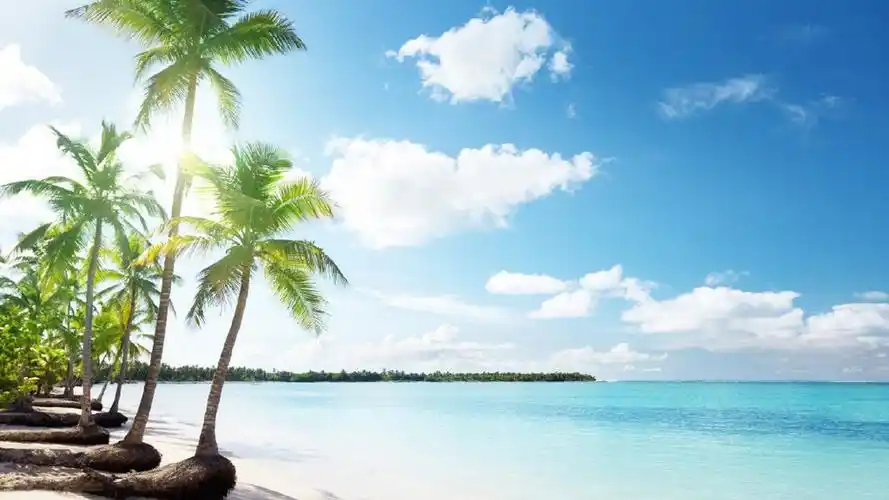 清爽唯美的海滩风景图片桌面壁纸