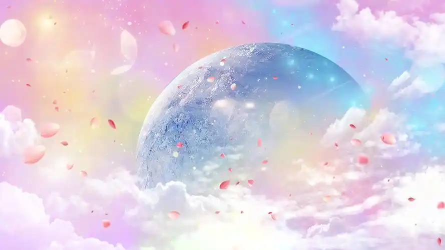 4k浪漫天空梦幻云端花瓣视频背景ae模板花瓣背景视频4k4k蓝色科技地球