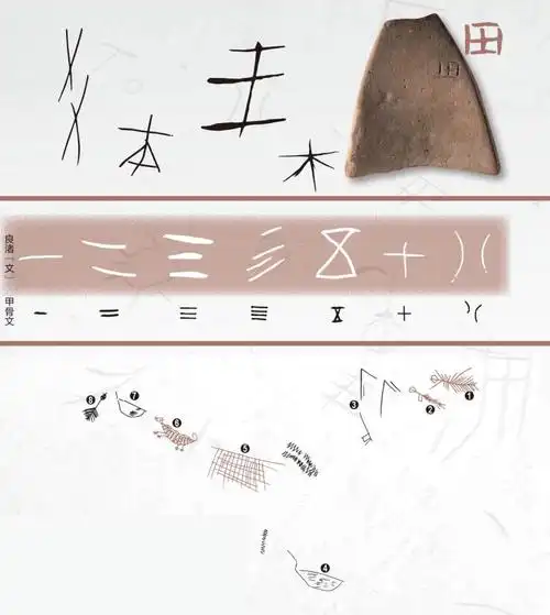 上图为良渚文化刻画符号中的一部分,虽然还未完全破译,但其构成与