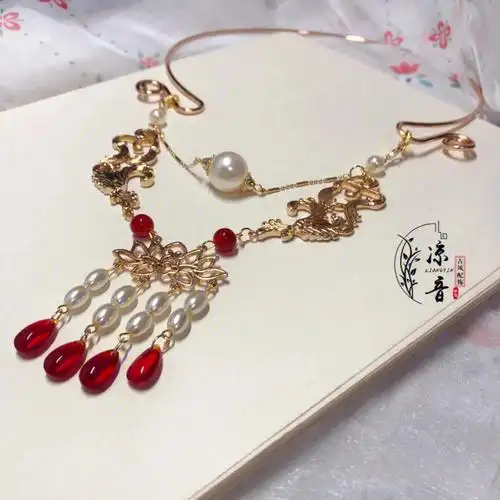 23一只古风汉服配饰璎珞项圈明制流苏