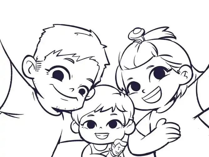 更新一张客单,一家三口9899699999699799手绘头像