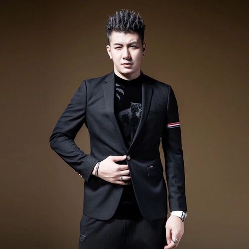 春秋季新款时尚高端轻熟风男装tb条纹英式休闲西装男帅气西服