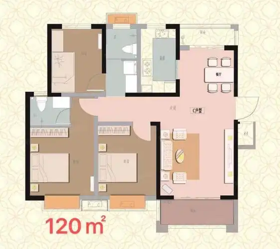 【10图】未来华府三室两厅两卫120平首付21万有证可按揭,六盛未来华府
