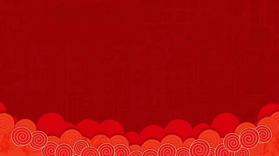传统中国年吉祥喜庆红幻灯片背景(5张)