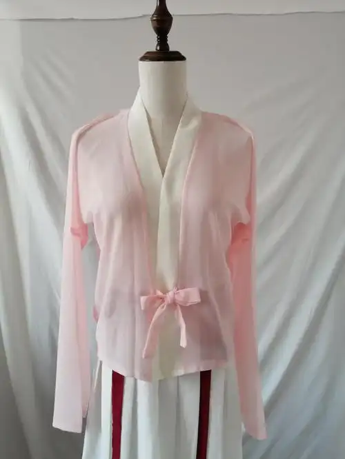 汉服上襦单件齐胸对领上衣中衣内搭红色对襟上衣纯色汉服上襦单卖(汉