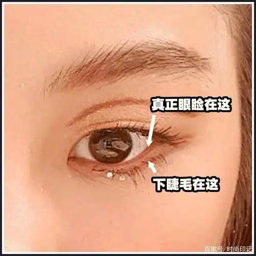 我还发现她一个心机,就是下睫毛她也贴出去很远,在真正眼睑的位置还要