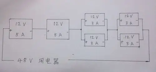 电瓶这样连接行吗 有什么缺点 并联两个3a的电池是6a 而一个大电池的