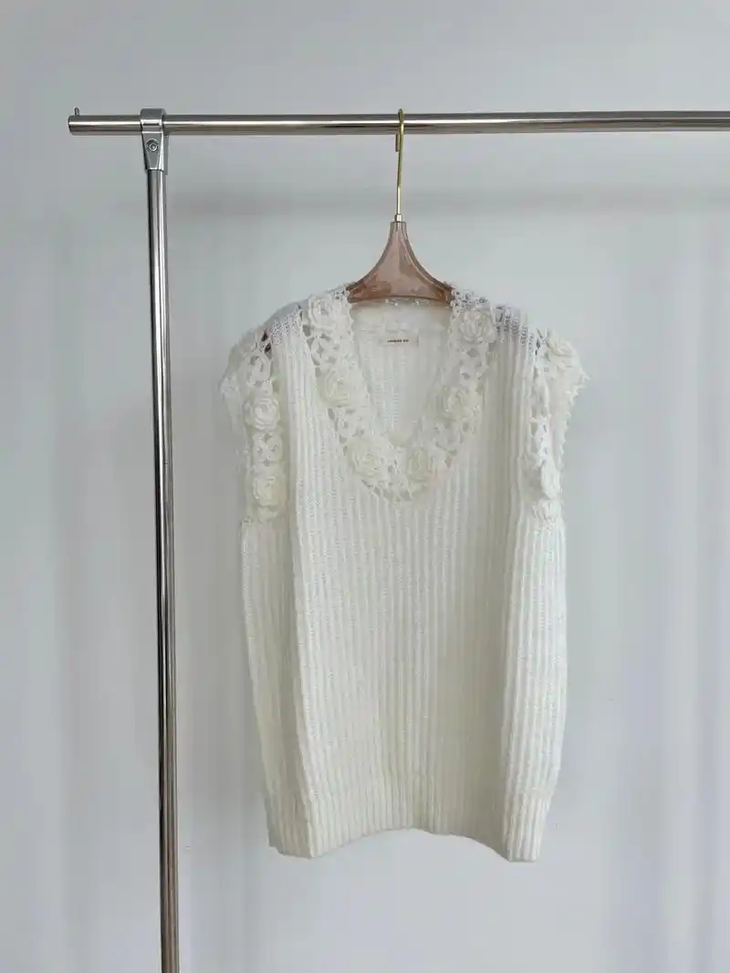 jac22秋冬新款手工钩花背心穿上就是玫瑰公主本人超级软糯没人能抵抗