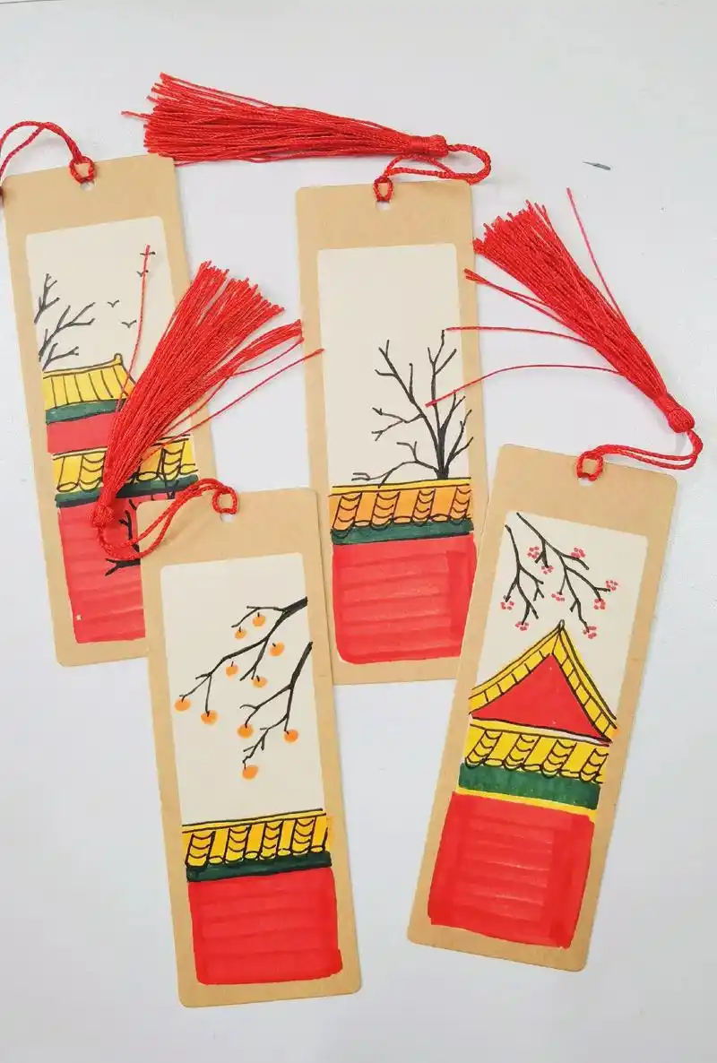 手绘书签.明日二十四节气小雪 ,马克笔画一组简单的中国风书签 - 抖音