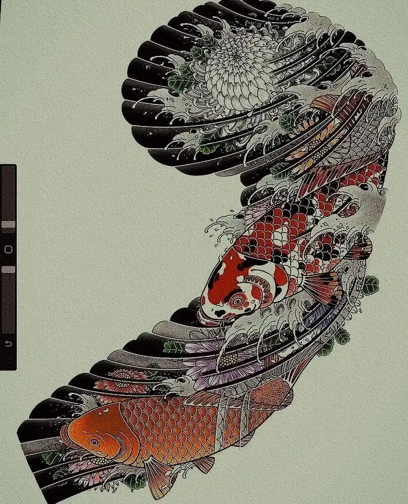 日式老传统 #tattoo #手稿分享 #纹身手稿 - 抖音