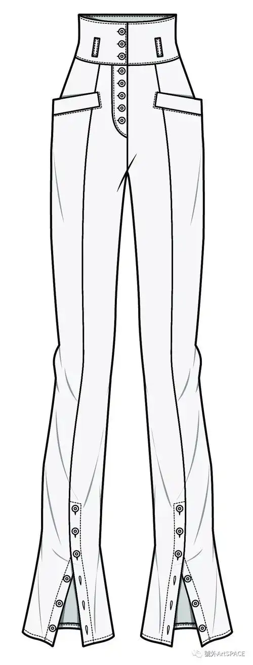 60例裤子平面款式图分享