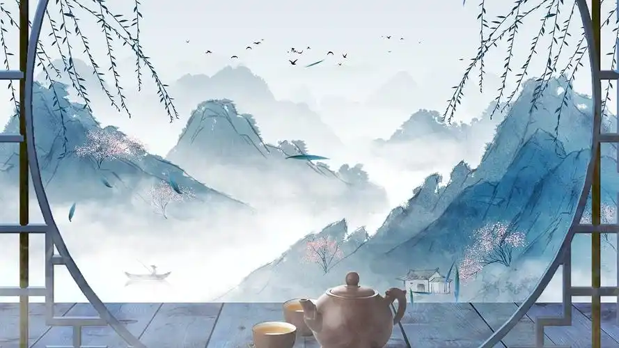 古风旗袍秀屏风背景视频古风桃花背景4k4k古典大气中国风舞台背景古典