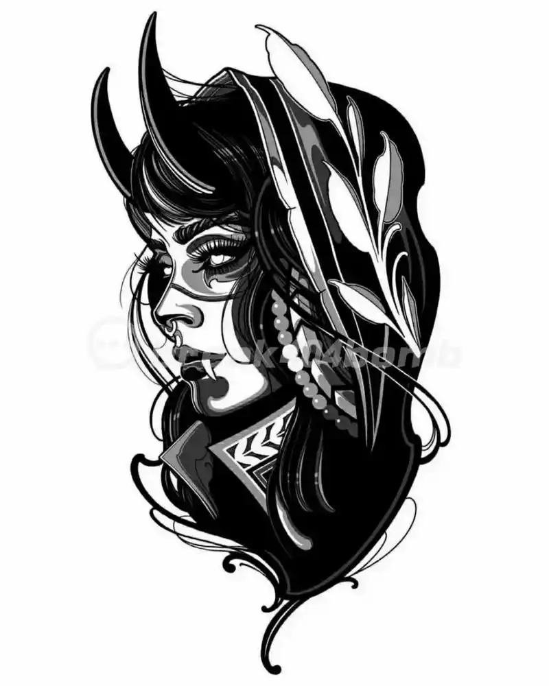 暗黑人物肖像纹身手稿 | 暗黑纹身 适合手臂位置的暗黑人物肖像! . .