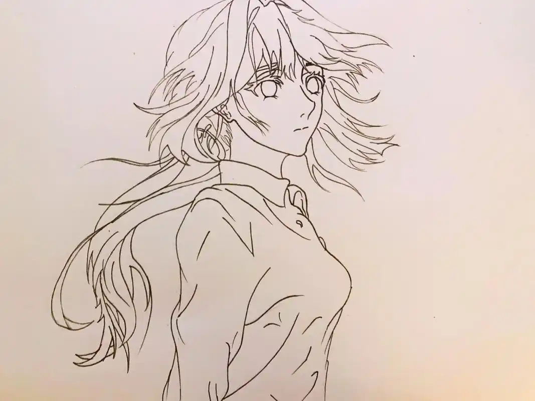 动漫手绘 #线稿 #临摹练习 #紫罗兰永恒花园 - 抖音