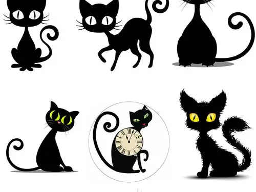 万圣节黑猫卡通矢量素材