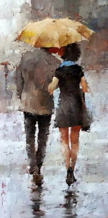 他把油画画出了水墨画的意境,那些女郎的背影就让你心动不已