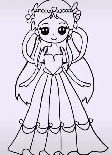 画双鱼 卡通可爱小公主