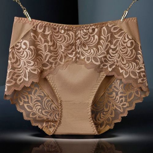 蕉内忆思情3条装女士内裤女中腰蕾丝性感提臀三角裤头莫代尔女内