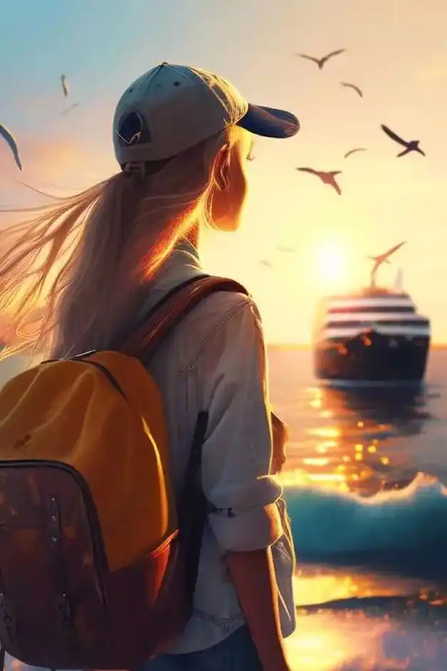 女孩背影 i 面朝大海 春暖花开 !这位长发女孩,独自一人背 - 抖音