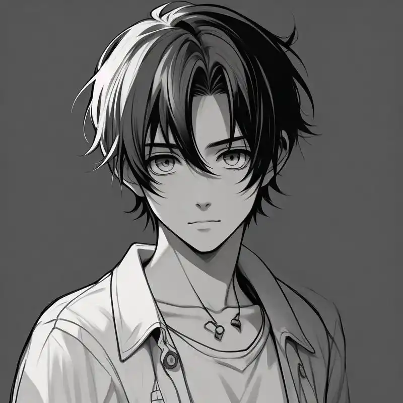 男生动漫黑白头像96酷炫风采