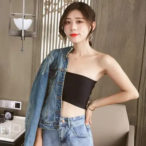 冰丝抹胸短款背围胸裹胸打底背内衣抹胸无肩带白均