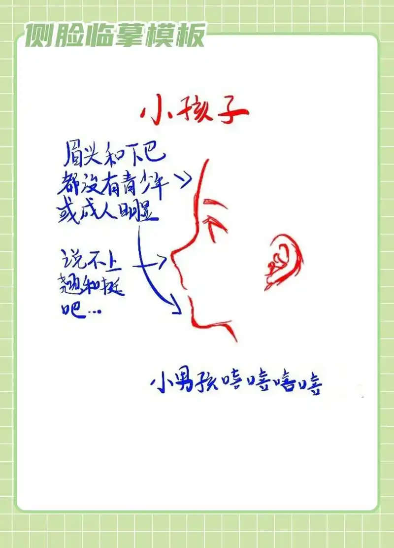 不会画侧脸的,这里有最简单的教程哦.,临摹超有用#procr - 抖音