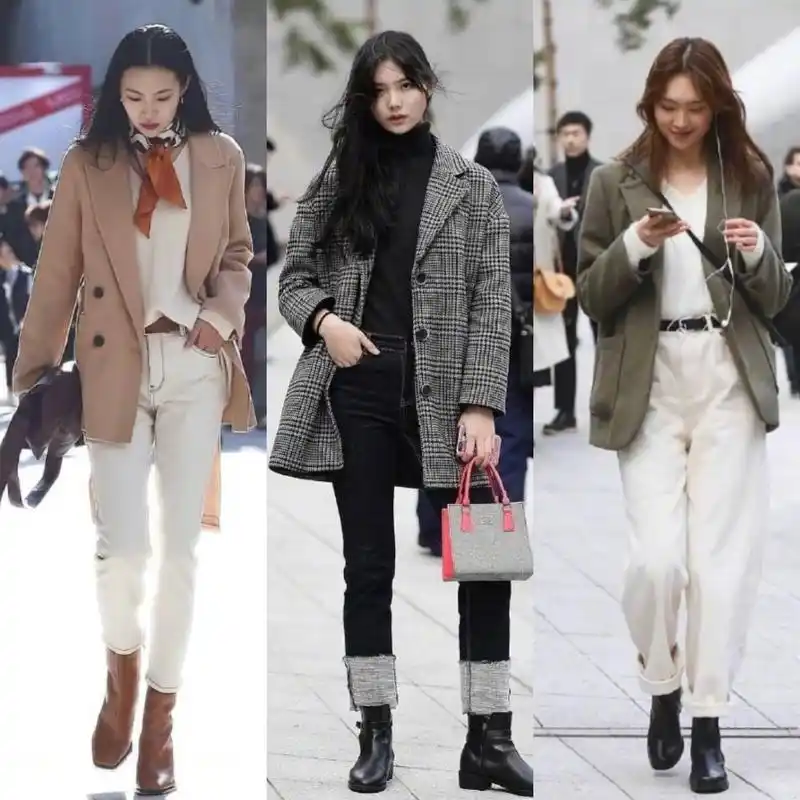 首尔街拍,韩国小姐姐日常时髦穿搭,又御又甜行走的穿搭范本!